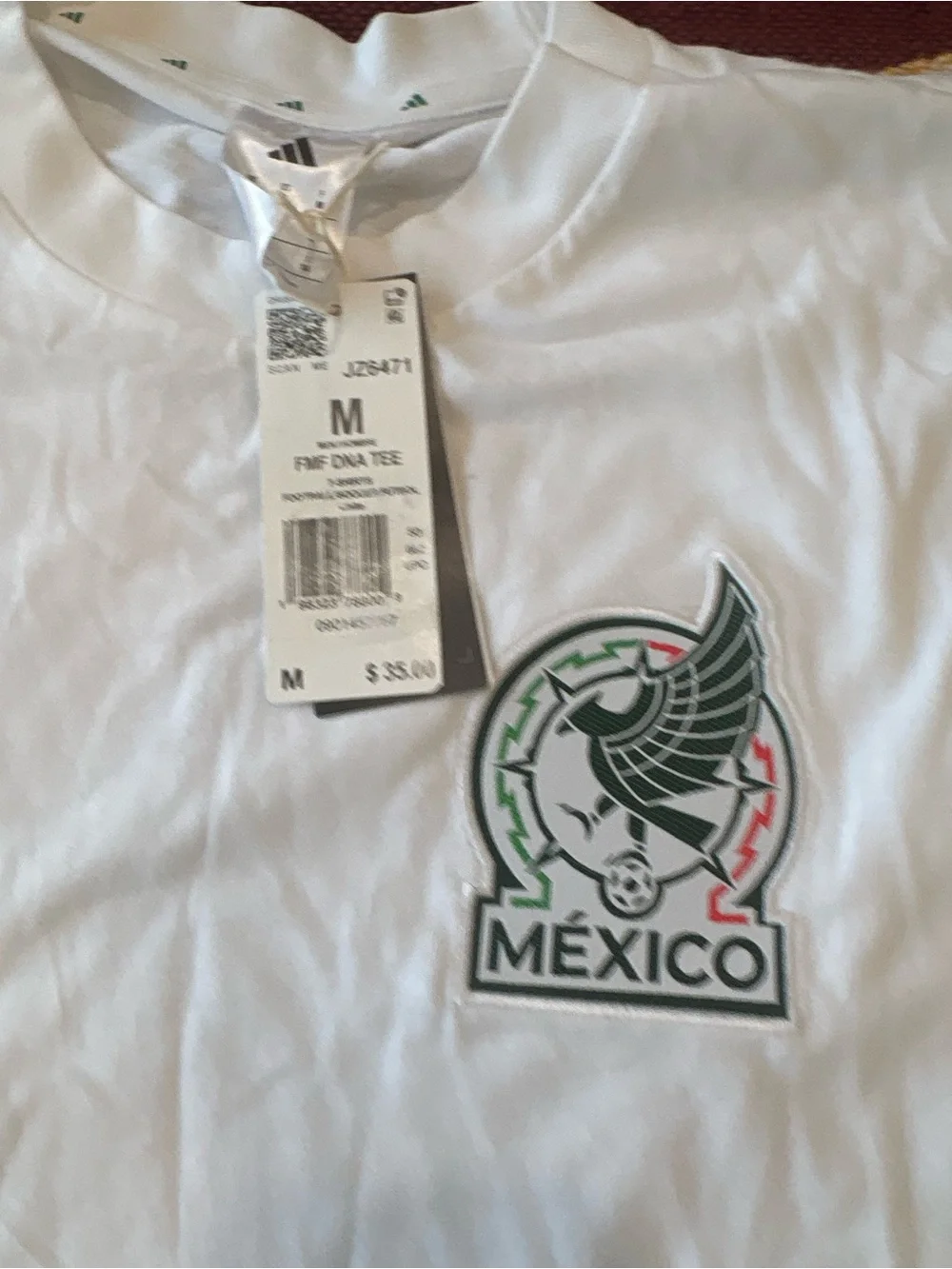 adidas White & Green Mexico Soccer shirt medium nwt